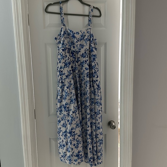 Pinkblush Blue Floral Square Neck Maternity Dress M - Picture 1 of 9